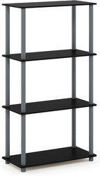 Furinno TURN-N-TUBE Storage Shelves, 4-Tier Toolless Book Shelf, Corner Shelf - Image 8