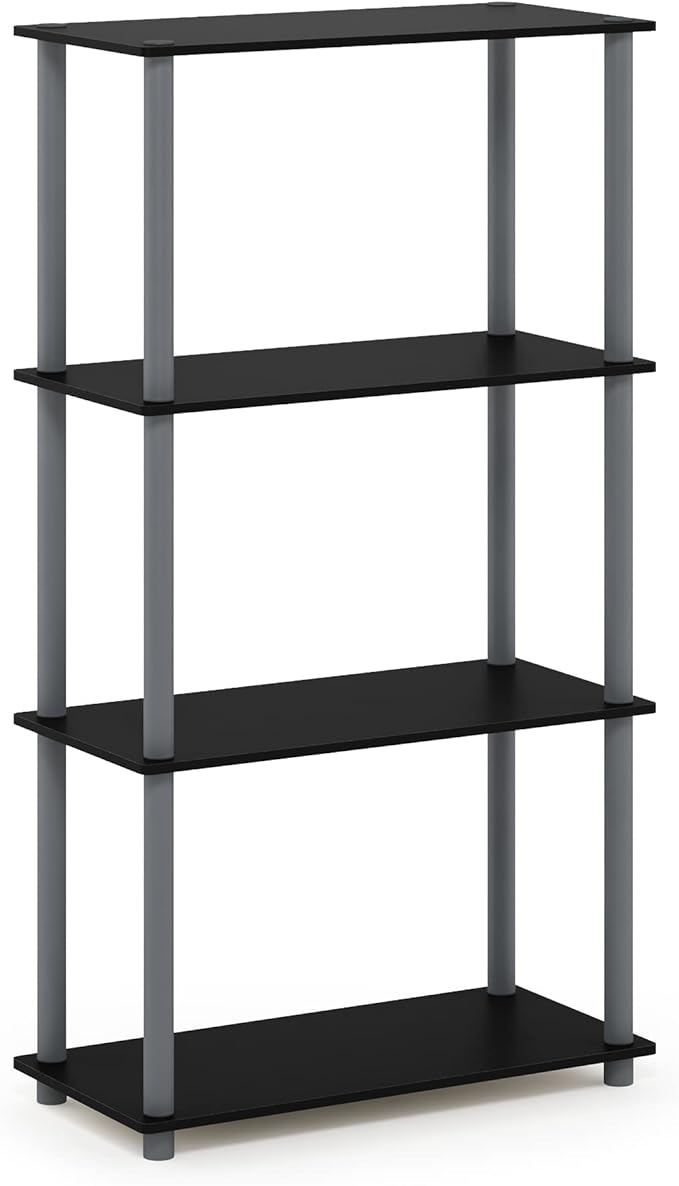 Furinno TURN-N-TUBE Storage Shelves, 4-Tier Toolless Book Shelf, Corner Shelf - Image 8