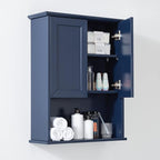 VANIRROR Navy Blue Bathroom Cabinet Wall Mounted by VANIRROR