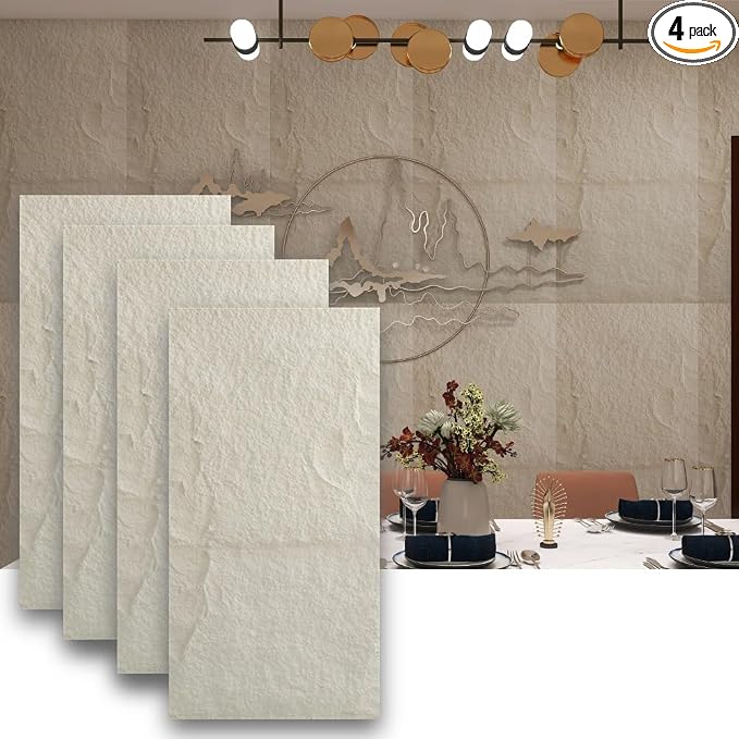 4-Pack 3D PU Stone Wall Panels for Interior Decor Faux Stone Accent Tiles by ARTSLATSLatisakindofart