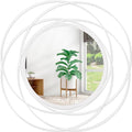 Wall Mirror Modern Metal Frame Arts Circle Mirror by HLFMVWE