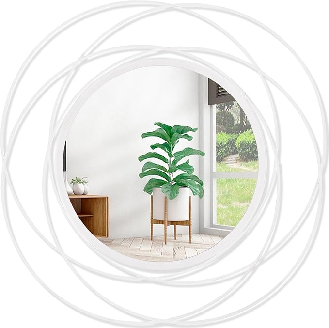 Wall Mirror Modern Metal Frame Arts Circle Mirror by HLFMVWE