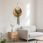 Fake Plants Hanging Artificial Succulents Plants in Woven Basket, Faux String - Image 4