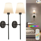 Wall sconces Set of Two Battery Operated – Rechargeable Wireless Wall Lights by Cyaruy