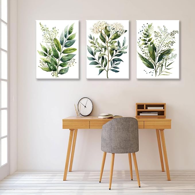 Bwodke Botanical Wall Art Plant Floral Watercolor Poster Canvas Prints Set of 3 - Image 9