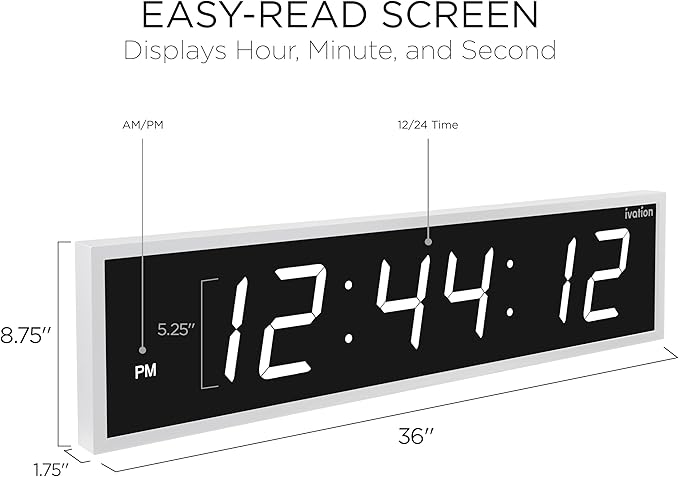 Ivation Oversized Large Digital Wall Clock - Image 2