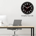 AKCISOT Wall Clock Modern Black Silent Non Ticking Wall Clocks Battery Operated - Image 8