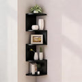 No-Drill Corner Shelf Wall Mount, 5-Tier Floating Corner Bookshelf by Frawenleco