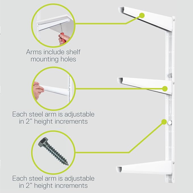 Delta Minimalistic White Shelf Brackets Cycle, Holds Up to 480 lbs, Modern - Image 4