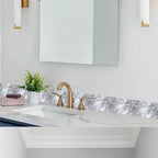 HOMETITUTE Wallpaper Border Peel and Stick Marble Silver Texture Decorative - Image 5
