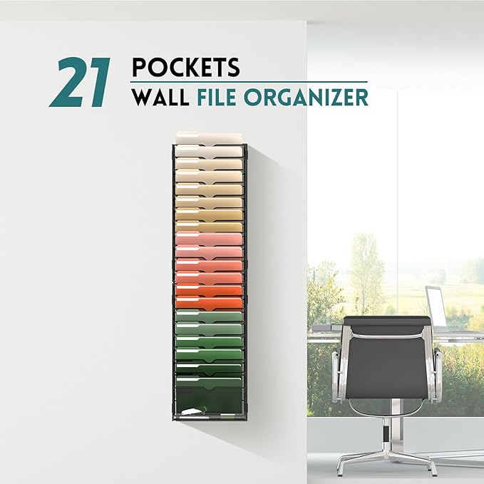SUPEASY 21 Tier Wall File Organizer, Hanging Wall Mounted Mail Organizer - Image 7