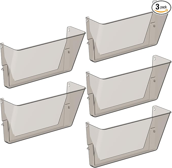 Gawerk Clear Acrylic Single Pocket, Plastic Hanging Wall Mount File Holder by Gawerk