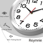 Roymnie Wall Clock Silent Non-Ticking Modern Clock Battery Operated 8 Inch - Image 6