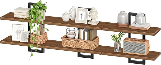 HOOBRO Floating Shelves, 15 Inch Wall Shelf Set of 3, Wall Mounted Storage - Image 8