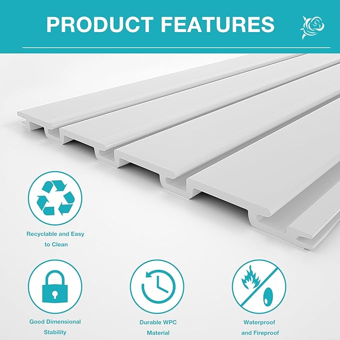 NeatiEase Slatwall Panel Wall Storage Systems, 4 x 4ft Slat Wall Paneling - Image 5