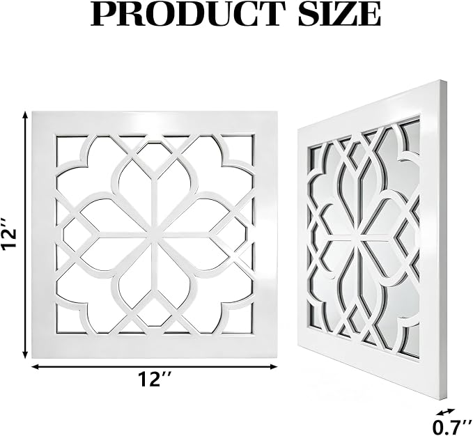 Set of 2 Boho Square Wall Mirrors - Image 2