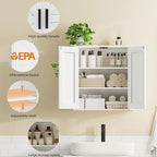 Homleke Bathroom Wall Cabinet, Over Toilet Storage Cabinet - Image 4