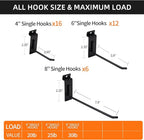 Slatwall Hangers & Hooks 34 Pcs 4-8 Inch, Metal Slatwall Paneling Hooks - Image 4