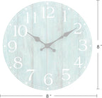 Wall Clock, Teal Silent Non-Ticking Battery Operated, Kitchen Rustic Vintage - Image 9