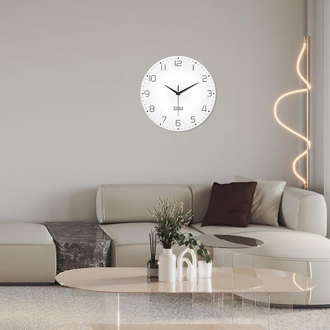 XNM Modern Minimalist Glass Wall Clocks Battery Operated 24 Inch Large Simple - Image 2