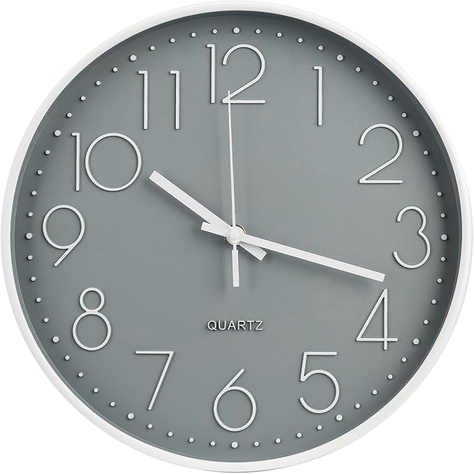 Wall Clock Non-Ticking Silent Modern Simple Style Round Decor Clock by BAKBRAND