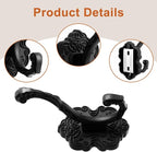 Zonon 4 Pcs Black Wall Hooks Set Vintage Coat & Towel Hooks - Image 3
