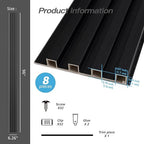 Art3d 8-Pack 96 x 6in. WPC Acoustic Slat Wall Panel - Image 4