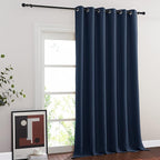 NICETOWN Navy Blue Blackout Room Divider Curtains 144 inch Length, Grommet - Image 2