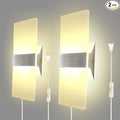 KICAAO Wall Sconces, Modern Wall Sconce Plug in 10W 6000K Cool White Acrylic by KICAAO