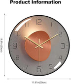 Ergocar Wall Clock, Art Deco Wall Clock, Non-Ticking Silent Modern Metal Wall - Image 7