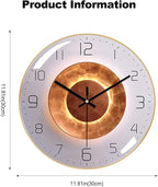 Ergocar Silent Metal Art Deco Clock, Non-Ticking - Image 7