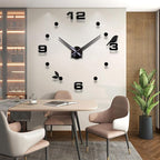 DIY 3D Wall Clock Large Frameless Watch Mirror Surface Wall Art Clock - Image 2
