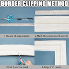 CRASPIRE 90.5 x 3 Wider White Foam Flexible Molding Trim Peel and Stick Self - Image 5