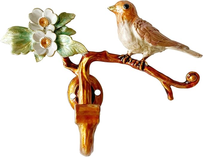Vintage Bird Shaped Decorative Wall Hook Rack Hanger by Pewery