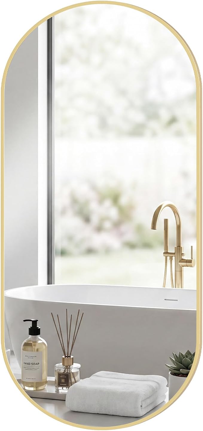 Sweetcrispy 24" x 48" Gold Bathroom Mirror - Image 7