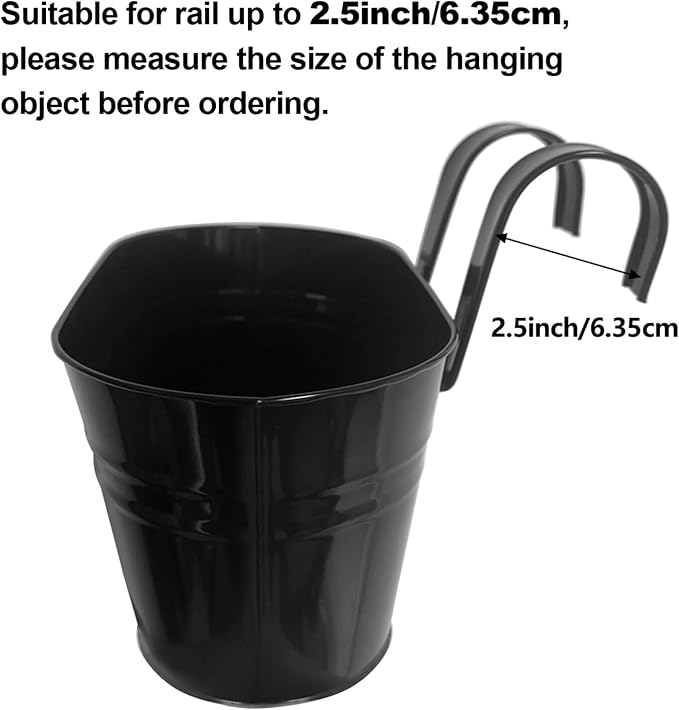 OGIMA 8pcs Hanging Planters Flower Pots, Metal Iron Wall Planter Indoor/Outdoor - Image 4