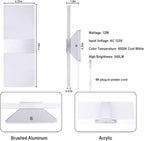 TRLIFE Modern Wall Sconces Set of 2, Wall Sconce Plug in 12W LED 6000K Cool - Image 4
