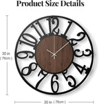 Cuspin 30 Inch Large Wall Clock, Silent Non Ticking Battery Operated Arabic - Image 6