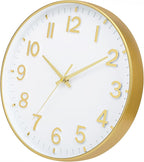 HZDHCLH White and Gold Wall Clocks Battery Operated 12 inch Silent Non Ticking - Image 3