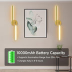 Battery Operated Wall Sconce of 2, 360°DIY Rotatable, Wireless Magnetic Wall - Image 3