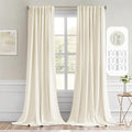 MIULEE Birch Back Tab Blackout Curtains 120 Inch Long 2 Panels Set by MIULEE