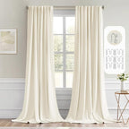 MIULEE Birch Back Tab Blackout Curtain 96 Inch Long 2 Panels Set by MIULEE