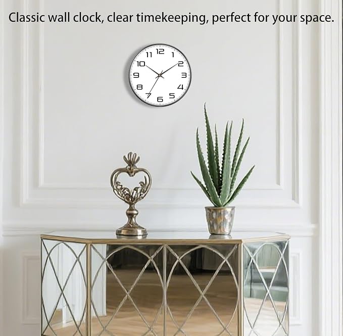 8 Inch Modern Wall Clocks Battery Operated - Image 2
