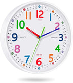 Silent Kids Wall Clock – Non-Ticking, Battery-Powered by Lantoo