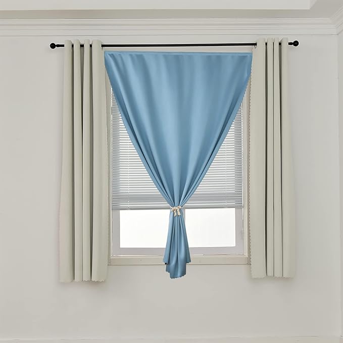 AJAZZ 100% Blackout Stick Curtain Portable Blackout Curtains Adhesive Curtains - Image 7
