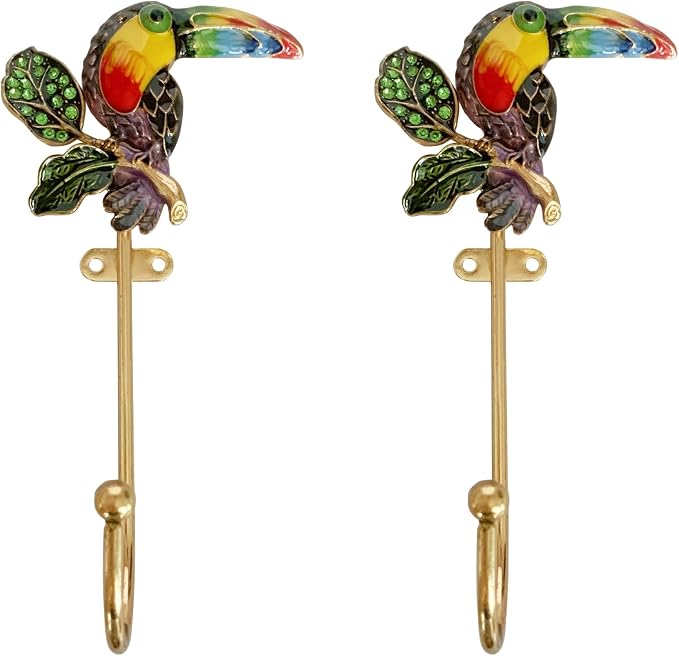 2 Pack Decorative Wall Hooks, Vintage Bird Shaped Metal Wall Hook by Pasiir