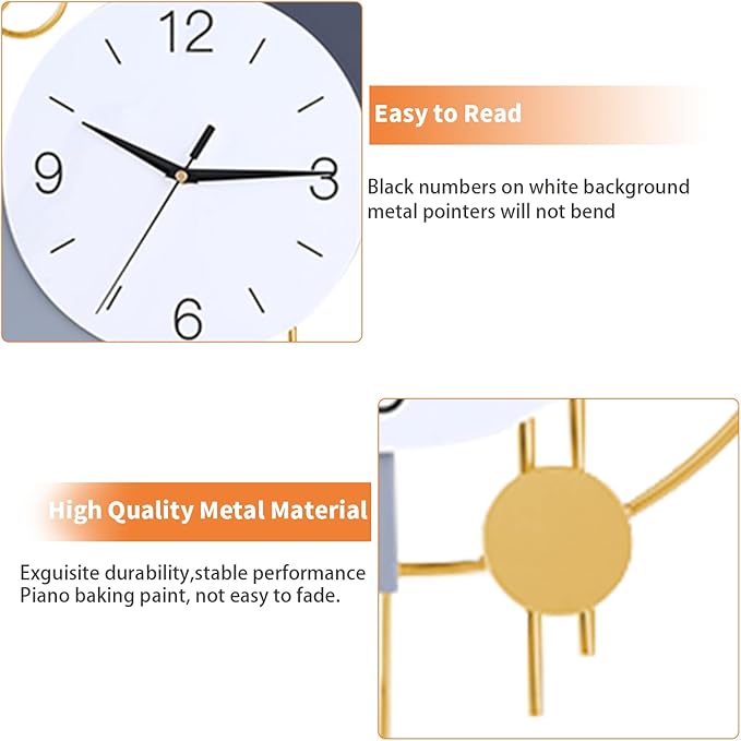 Dankeit Wall Clock, Silent Quality Quartz Battery Operated - Image 5