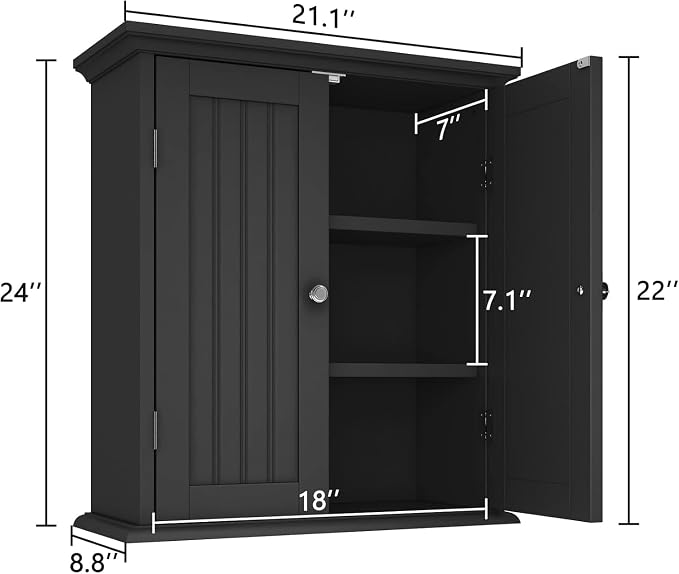 ChooChoo Bathroom Wall Cabinet Set of 2, Over The Toilet Space Saver Storage - Image 3