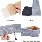 CRASPIRE 82 x 3 Crown Molding Peel and Stick 3D Flexible Foam Wall Trim Silver - Image 6