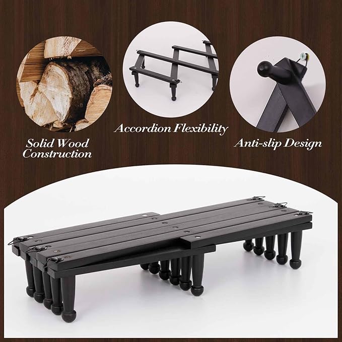 SCUNDA Wall Rack with 20 Hooks, Wooden Wall Expandable Coat Rack - Image 2